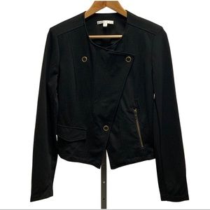 Cabi Black Ponte Asymmetrical Jacket